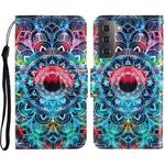 For Samsung Galaxy S23 5G Colored Drawing Pattern Leather Phone Case(Mandala)