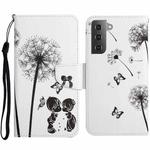 For Samsung Galaxy S23 5G Colored Drawing Pattern Leather Phone Case(Dandelion)