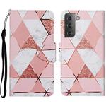 For Samsung Galaxy S23+ 5G Colored Drawing Pattern Leather Phone Case(Marble)