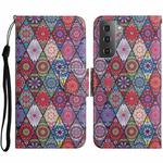 For Samsung Galaxy S23+ 5G Colored Drawing Pattern Leather Phone Case(Diamond Kaleidoscope)