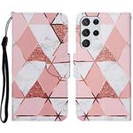 For Samsung Galaxy S23 Ultra 5G Colored Drawing Pattern Leather Phone Case(Marble)