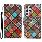 For Samsung Galaxy S23 Ultra 5G Colored Drawing Pattern Leather Phone Case(Ethnic Style)