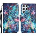 For Samsung Galaxy S23 Ultra 5G Colored Drawing Pattern Leather Phone Case(Star Mandala)