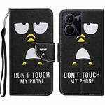 For vivo Y16 Colored Drawing Pattern Leather Phone Case(Penguin)