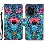 For vivo Y16 Colored Drawing Pattern Leather Phone Case(Mandala)