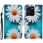 For vivo Y22s Colored Drawing Pattern Leather Phone Case(Daisy)