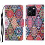 For vivo Y22s Colored Drawing Pattern Leather Phone Case(Diamond Totem)