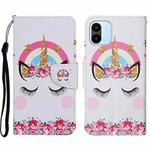 For Xiaomi Redmi A1 Colored Drawing Pattern Leather Phone Case(Crown Unicorn)