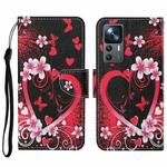 For Xiaomi 12T / 12T Pro / Redmi K50 Ultra Colored Drawing Pattern Leather Phone Case(Red Heart)