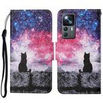 For Xiaomi 12T / 12T Pro / Redmi K50 Ultra Colored Drawing Pattern Leather Phone Case(Star Sky Cat)