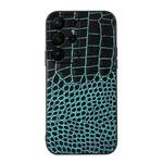 For Samsung Galaxy S23 Ultra 5G Crocodile Texture Genuine Leather Phone Case(Cyan)