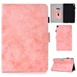 For Galaxy Tab S6 Lite Sewing Thread Horizontal Solid Color Flat Leather Case with Sleep Function & Pen Cover & Anti Skid Strip & Card Slot & Holder(Pink)