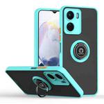 For vivo Y16 Q Shadow 1 Series TPU + PC Phone Case with Ring(Sky Blue)