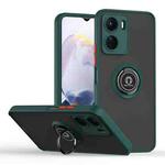 For vivo Y16 Q Shadow 1 Series TPU + PC Phone Case with Ring(Dark Green)