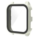 For Garmin Venu Sq2 PC + 9H Tempered Glass Integrated Protective Watch Case(Ivory White)