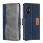 For Xiaomi Poco M5 4G Contrast Color Side Buckle Leather Phone Case(Blue+Grey)