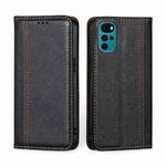 For Motorola Moto E32 India/E22s 4G Global Grid Texture Magnetic Flip Leather Phone Case(Black)