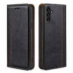 For Samsung Galaxy A04s Grid Texture Magnetic Flip Leather Phone Case(Black)