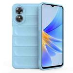 For OPPO A17 4G Global Magic Shield TPU + Flannel Phone Case(Light Blue)