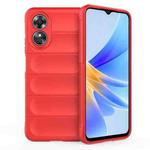 For OPPO A17 4G Global Magic Shield TPU + Flannel Phone Case(Red)