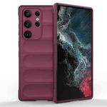 For Samsung Galaxy S23 Ultra 5G Magic Shield TPU + Flannel Phone Case(Wine Red)