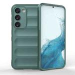 For Samsung Galaxy S23 5G Magic Shield TPU + Flannel Phone Case(Dark Green)