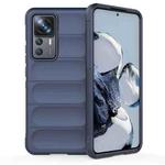 For Xiaomi 12T Pro Magic Shield TPU + Flannel Phone Case(Dark Blue)