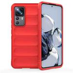 For Xiaomi 12T Pro Magic Shield TPU + Flannel Phone Case(Red)