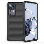 For Xiaomi 12T Pro Magic Shield TPU + Flannel Phone Case(Black)