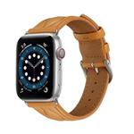 Hyperbolic Wave Leather Strap For Apple Watch Ultra 49mm / Series 8&7 45mm / SE 2&6&SE&5&4 44mm / 3&2&1 42mm(Khaki)