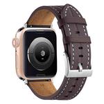 Fluted Leather Strap For Apple Watch Series 8&7 41mm / SE 2&6&SE&5&4 40mm / 3&2&1 38mm(Coffee)