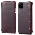 For iPhone 11 Pro Denior Oil Wax Top Layer Cowhide Simple Flip Leather Case(Dark Red)