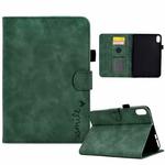 For iPad 10th Gen 10.9 2022 Embossed Smile Flip Tablet Leather Smart Case(Green)