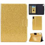For  iPad 10th Gen 10.9 2022 Varnish Glitter Powder Smart Leather Tablet Case(Yellow)