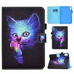 For  iPad 10th Gen 10.9 2022 Colored Drawing Stitching Smart Leather Tablet Case(Super Cat)