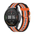 For Xiaomi Watch Color 22mm Nylon Denim Wrist Strap Watchband(Black and Orange)