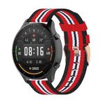 For Xiaomi Watch Color 22mm Nylon Denim Wrist Strap Watchband(Black and Red)