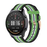 For Xiaomi Watch Color 22mm Nylon Denim Wrist Strap Watchband(Black and Lime)