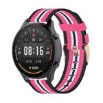 For Xiaomi Watch Color 22mm Nylon Denim Wrist Strap Watchband(Black and Pink)