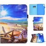 For iPad 10th Gen 10.9 2022 Colored Drawing Stitching Smart Leather Tablet Case(Blue Sky Starfish)