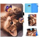 For iPad 10th Gen 10.9 2022 Colored Drawing Stitching Smart Leather Tablet Case(Butterfly Cat)