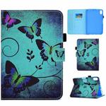 For iPad 10th Gen 10.9 2022 Colored Drawing Stitching Smart Leather Tablet Case(Green Butterflies)