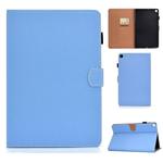 For Galaxy Tab S6 Lite Sewing Thread Horizontal Solid Color Flat Leather Case with Sleep Function & Pen Cover & Anti Skid Strip & Card Slot & Holder(Light Star Blue)