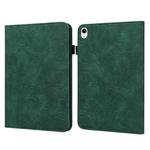 For iPad 10th Gen 10.9 2022 Lace Flower Embossing Pattern Leather Tablet Case(Green)