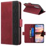 For Samsung Galaxy S23 5G Stitching Side-Magnetic RFID Leather Phone Case(Red)