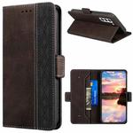 For Samsung Galaxy S23+ 5G Stitching Side-Magnetic RFID Leather Phone Case(Coffee)