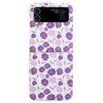 For Samsung Galaxy Z Flip4 5G Flowers Pattern Folded Shockproof Phone Case(Violets)