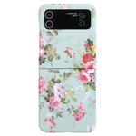 For Samsung Galaxy Z Flip4 5G Flowers Pattern Folded Shockproof Phone Case(Rose)