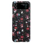 For Samsung Galaxy Z Flip4 5G Flowers Pattern Folded Shockproof Phone Case(Plum Bossom)