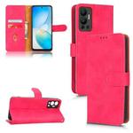 For Infinix Hot 12 Skin Feel Magnetic Flip Leather Phone Case(Rose Red)